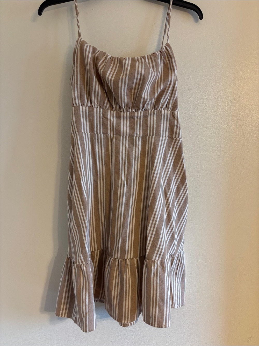 Speechless Beige and White Striped Summer Dress